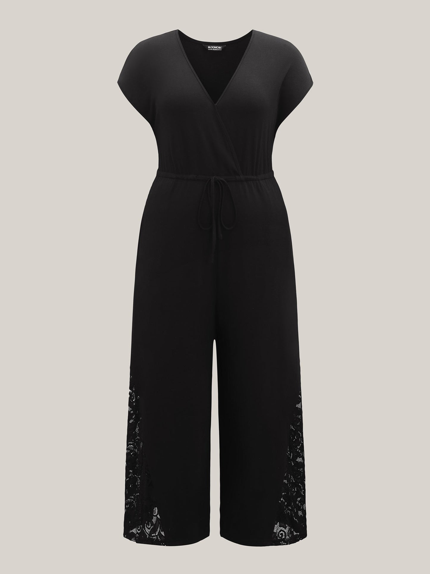 Very Stretchy Lace Waist-Tie Jumpsuit