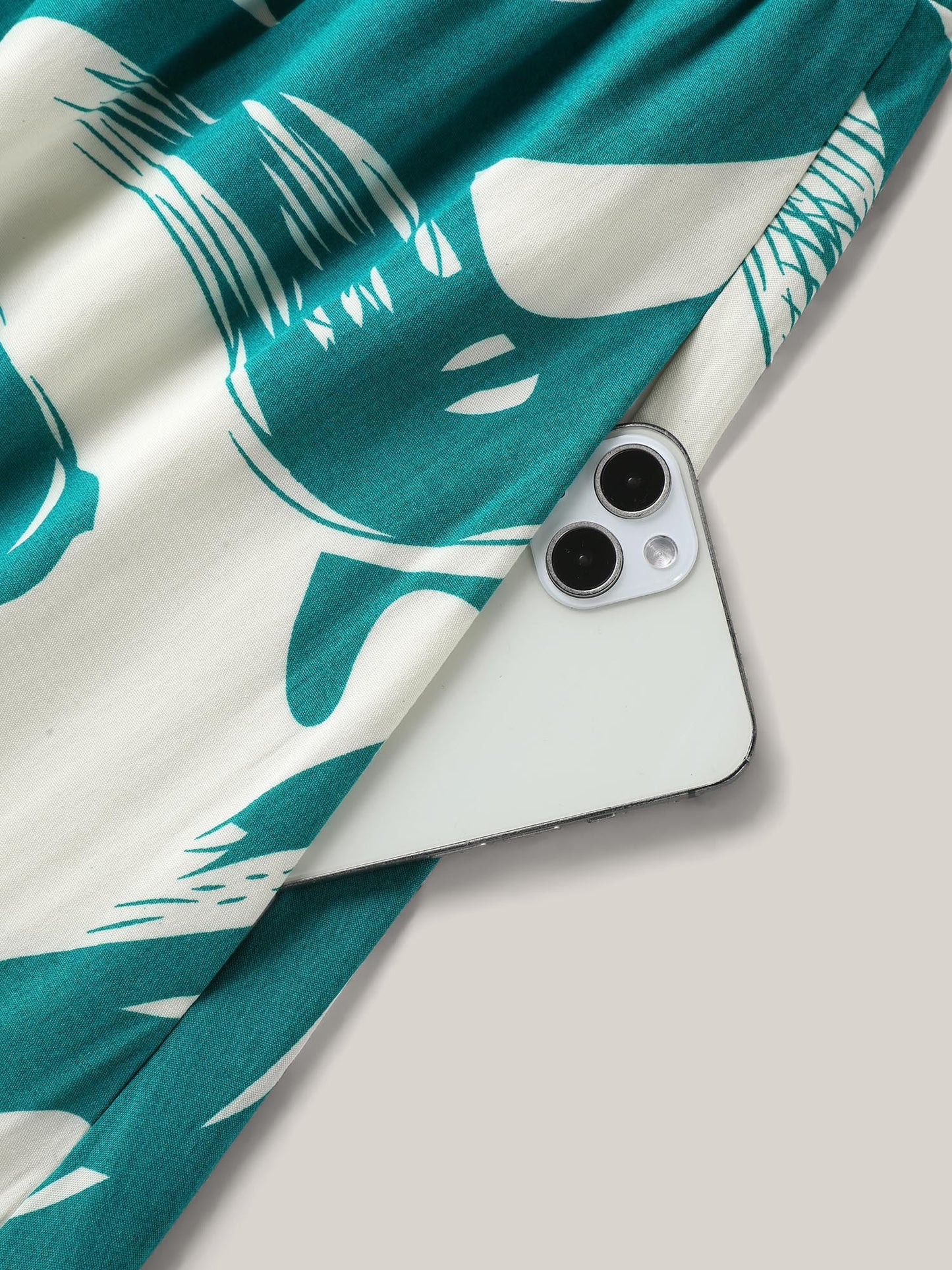 Rayon Geometric Print Midi Dress