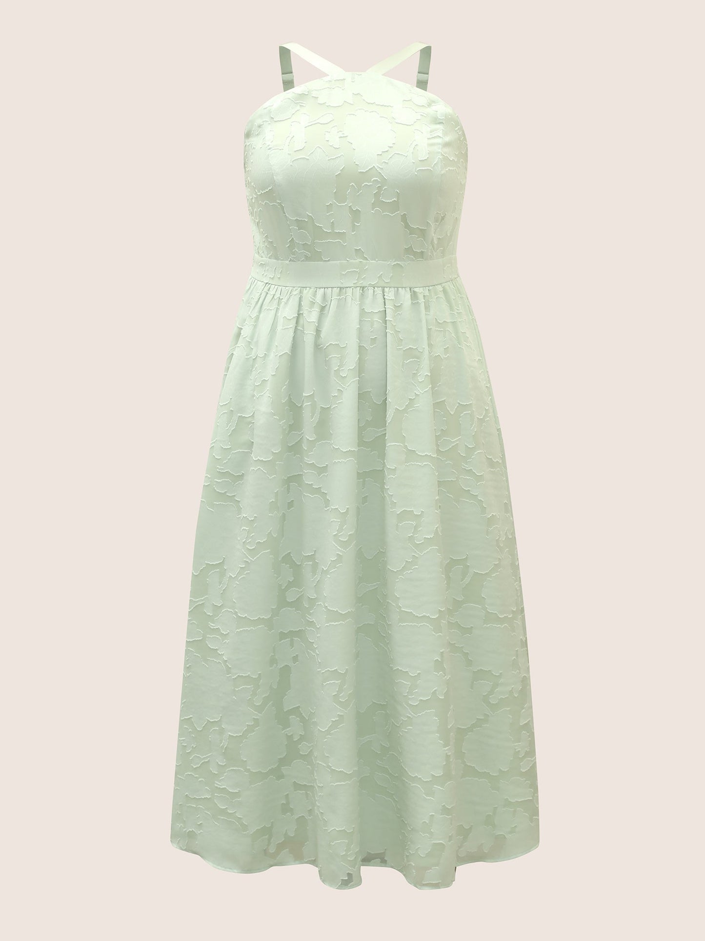 Abstract Textured Shirred Pocket Dress