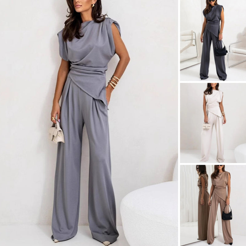 StyleSoir™ - Ensemble deux pièces élégant uni pour femmes