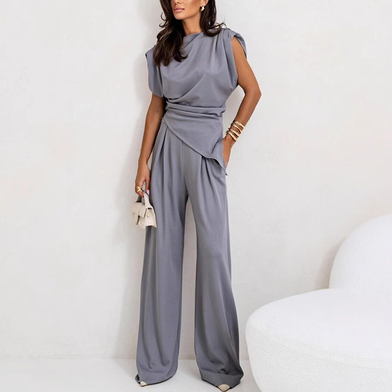 StyleSoir™ - Ensemble deux pièces élégant uni pour femmes