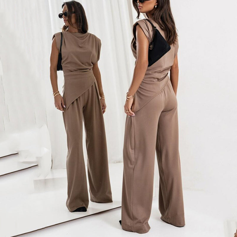 StyleSoir™ - Ensemble deux pièces élégant uni pour femmes