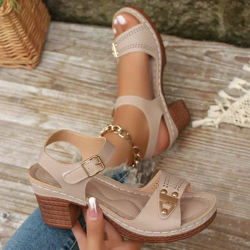 Jonna™ – Sandales orthopédiques à talon bloc pour élégance stable et confort prolongé