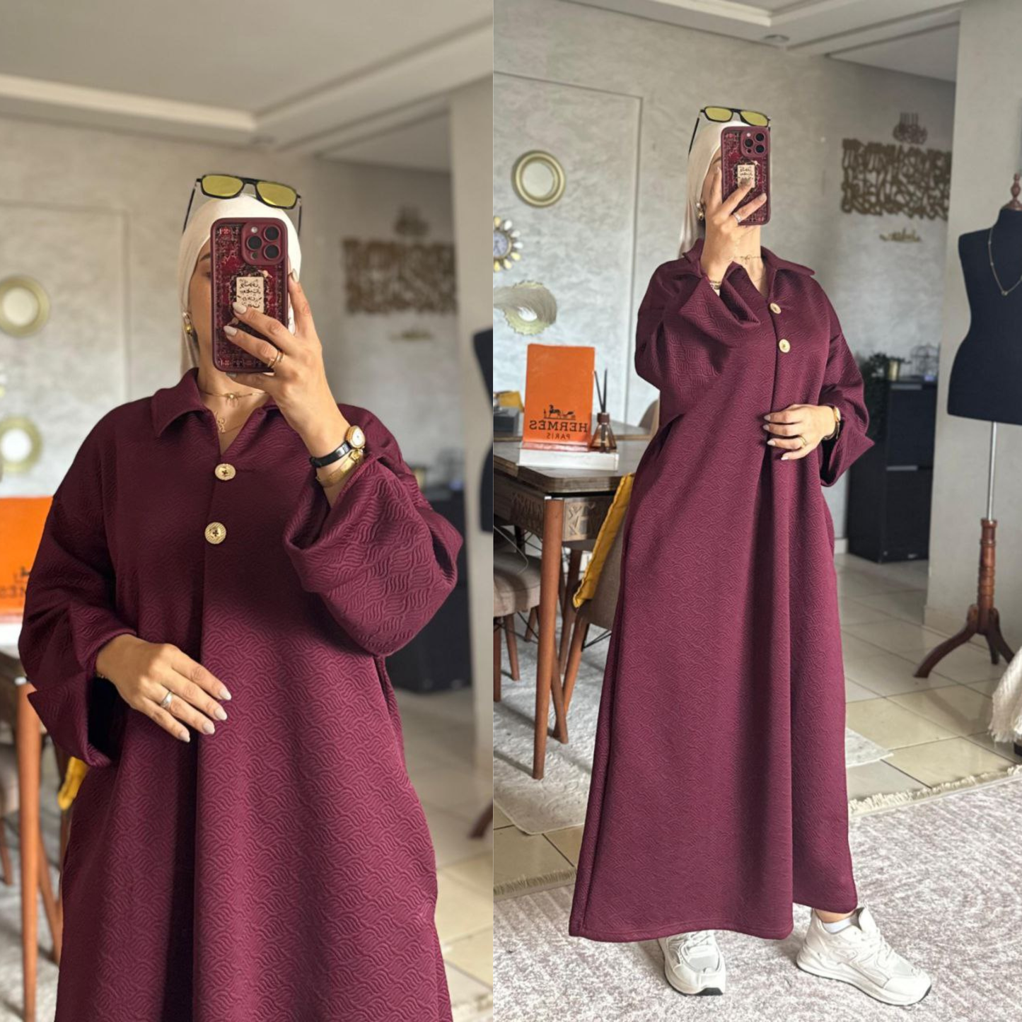 abaya moderne - Tissu Texturé Premium