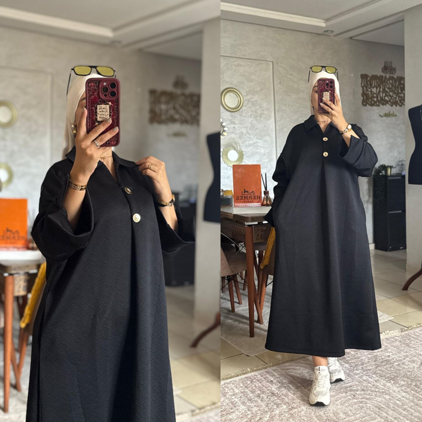 abaya moderne - Tissu Texturé Premium