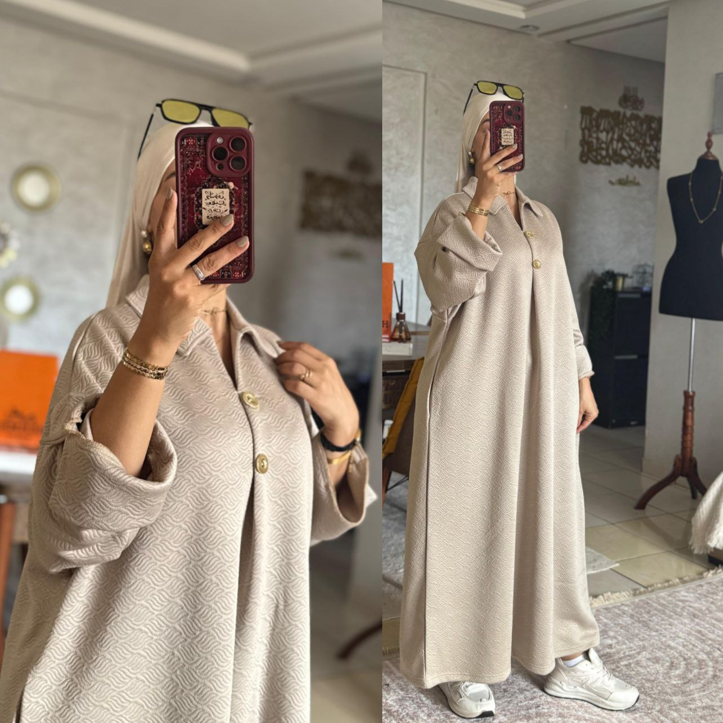 abaya moderne - Tissu Texturé Premium