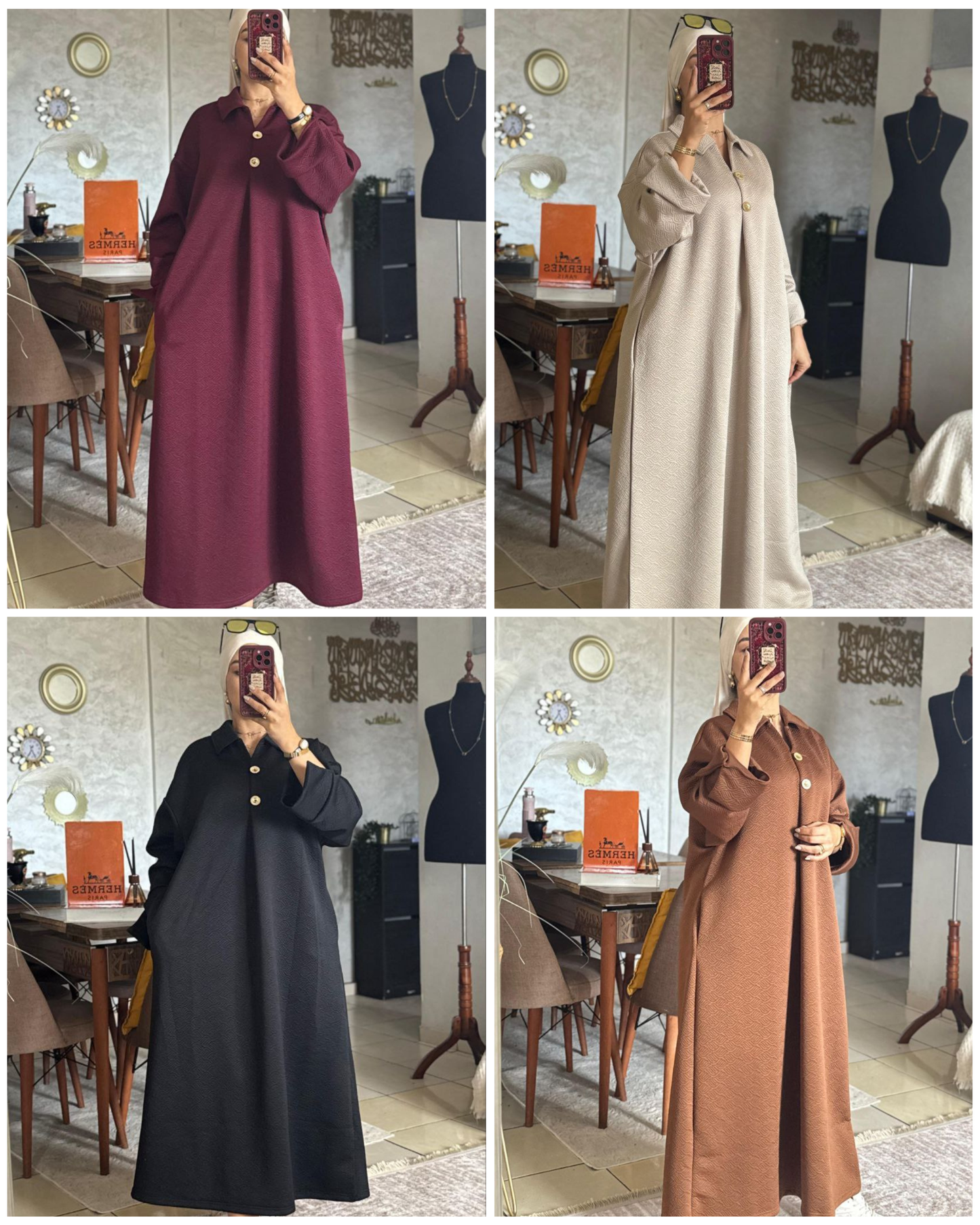 abaya moderne - Tissu Texturé Premium