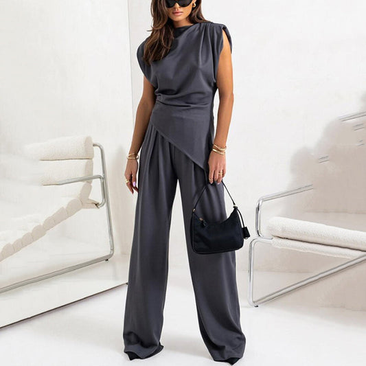 StyleSoir™ - Ensemble deux pièces élégant uni pour femmes