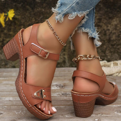 Jonna™ – Sandales orthopédiques à talon bloc pour élégance stable et confort prolongé
